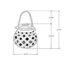 Lot de 3 décorations solaire effet 3D à poser ou suspendre (1 pièce par coloris)- Diamètre 15cm- 1 LED blanche