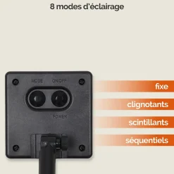 Lot de 4 guirlandes solaires extérieur lumineuses jardin, terrasse - Ampoules LED 8 modes - 7 m - Blanc froid - Linxor