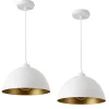 Lot de 2 Lampes à Suspension E27 Métal Diamètre 30 cm Blanc Doré lux.pro