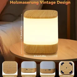 Lot de 2 lampes de table led nettlife avec 3 températures de couleur, lampe de chevet, batterie 3600 mah, chargement usb