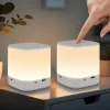 Lot de 2 lampes de table led nettlife avec batterie rechargeable de 1800 mah, variateur tactile 3000-6500 k avec 3 températures