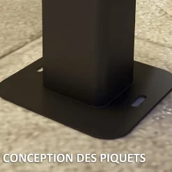 Lot de 2 lampes d'extérieur - bornes lumineuses LED - norme IP65 - alu noir