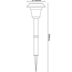 Lot de 6 lampes LED extérieur Gustav avec piquet de terre acier inoxydable acrylique LED blanc froid hauteur 39cm