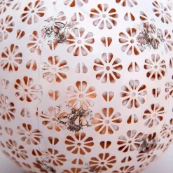 Lot de 2 lampes solaires décoratives à LED D: 18 cm Décoration extérieure en métal blanc avec LED intégrées