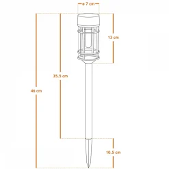 Lot de 4 lampes solaires extérieures, éclairage LED - Noir - Linxor