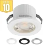 Lot de 10 mini spots LED rond 3 couleurs 3W 3000K IP54