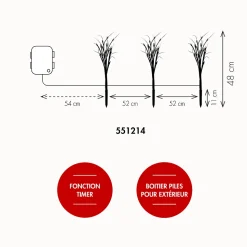Lot de 3 piquets brindilles - Chromex