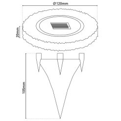 Lot de 4 piquets de terre solaires à LED 'KIAN' , pour l'extérieur, lampe de sol en plastique gris, avec LED intégrée