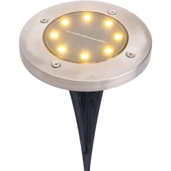 Lot de 6 piquets de terre solaires LED KIAN extérieur métal plastique acier nu avec LED intégrée