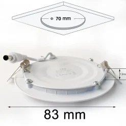 Lot de 10 Spot Encastrable Led Downlight Panel Extra plat 5w Blanc Chaud 3000k