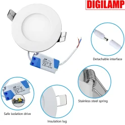 Lot de 10 Spot Encastrable Led Downlight Panel Extra plat 5w Blanc Neutre 4000k
