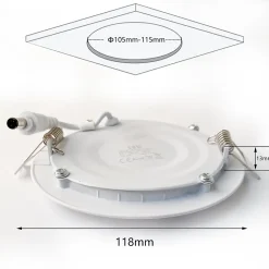 Lot de 3 Spot Encastrable Led Downlight Panel Extra plat 6w Blanc Neutre 4000k, Diamètre : 120mm