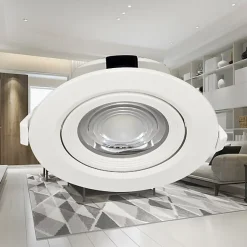 Lot de 10 spots COB LED encastrables rond blanc orientables 10W IP20 4000K