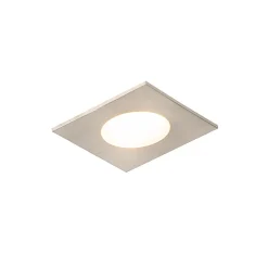 Lot de 3 spots encastrables carré acier avec LED IP65 - Simply