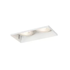 Lot de 6 spots encastrés blancs GU10 50 mm 2 lumières sans cadre - Oneon