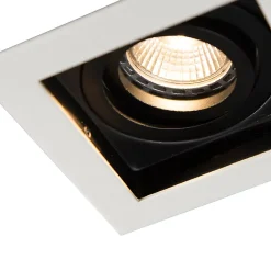 Lot de 10 spots encastrés blanc et noir - Carree