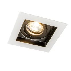 Lot de 10 spots encastrés blanc et noir - Carree