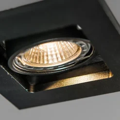 Lot de 10 spots encastrés carrés noirs - Qure