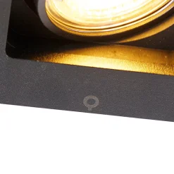 Lot de 10 spots encastrés carrés noirs - Qure