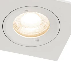 Lot de 12 spots encastrés carrés blancs GU10 50 mm IP44 - Xena