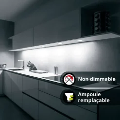 Lot de 5 Spots Encastrés Metal Blanc - Orientables - Ampoules LED GU10 incluses - cons. 4W (eq. 50W) - 345 lumens - Blanc neutre