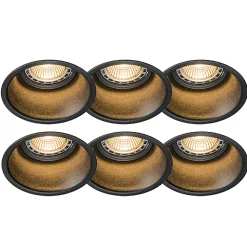 Lot de 6 spots encastrés modernes noirs - Dept