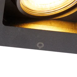 Lot de 6 spots encastrés modernes noirs orientables - Qure