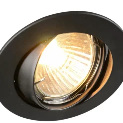 Lot de 6 spots encastrés modernes noirs orientables - Edu