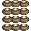 Lot de 12 spots encastrés modernes noirs - Dept