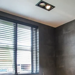 Lot de 6 spots encastrés noirs AR111 orientables 2 lumières - Oneon