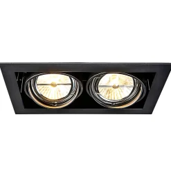 Lot de 6 spots encastrés noirs AR111 orientables 2 lumières - Oneon