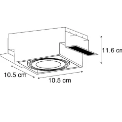 Lot de 6 spots encastrés noirs GU10 AR70 sans bordure - Oneon