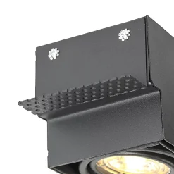 Lot de 12 spots encastrés noirs GU10 orientables sans bordure - Oneon