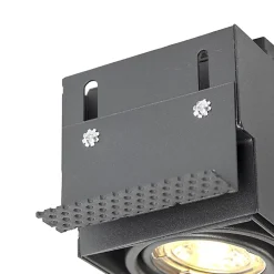 Lot de 12 spots encastrés noirs GU10 orientables sans bordure - Oneon