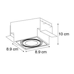 Lot de 12 spots encastrés noirs GU10 orientables sans bordure - Oneon