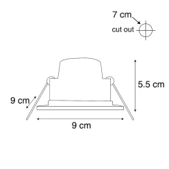 Lot de 6 spots encastrés noirs avec LED à intensité variable 3 niveaux IP65 - Simply