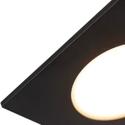 Lot de 6 spots encastrés noirs avec LED à intensité variable 3 niveaux IP65 - Simply