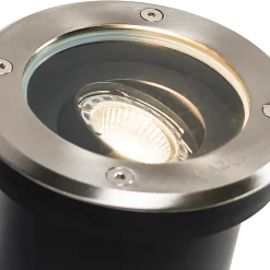 Lot de 3 spots encastrés pour extérieur en acier orientables IP65 - Delux