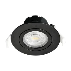 Lot de 5 spots LED encastrables 3en1 rond noir 7W IP20