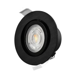 Lot de 5 spots LED encastrables 3en1 rond noir 7W IP20