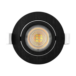 Lot de 5 spots LED encastrables 3en1 rond noir 7W IP20
