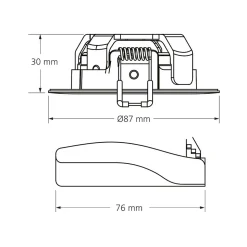 Lot de 3 spots LED encastrable IP44 orientable - salle de bain - 4,8W 400 LM 3000K - garantie 3 ans