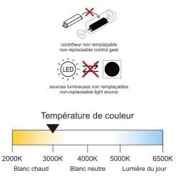 Lot de 3 spots LED encastrable IP44 orientable - salle de bain - 4,8W 400 LM 3000K - garantie 3 ans