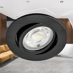 Lot de 10 spots LED encastrables 3en1 rond noir 7W IP20 Dimmable