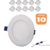 Lot de 10 spots LED ronds extra plats 24W 4000K