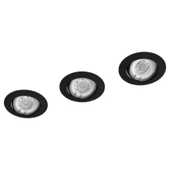 Lot de 5 spots noirs encastrables LED avec ampoules incluses, culot GU10, 345 Lumens, équivalence 50 W, 4000K, Blanc neutre