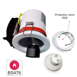 Lot de 5 supports spot BBC salle de bain IP65 + GU10 6W 450lm inclus - garantie 2 ans