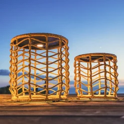 Lot de 2 tables basses solaire NERITA Marron Polyrotin D45CM