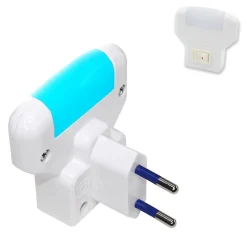 Lot de 2 Veilleuses LED bleues FISHTEC 1W 60x65mm - Prise Secteur - Lumière bleue apaisante