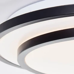 LUCIANO Plafonnier noir/blanc LED intégrée 24W métal/plastique ampoule incluse